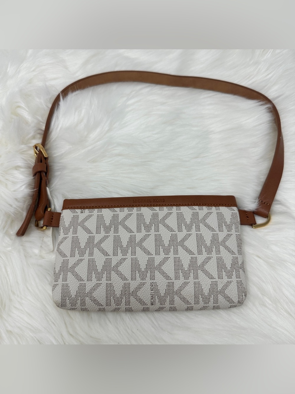 NWT! Michael Kors Beige & Brown MK Belt Bag